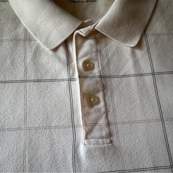 Van Heusen Cream Checkered Men's Shirt Size L - Picture 5 of 8